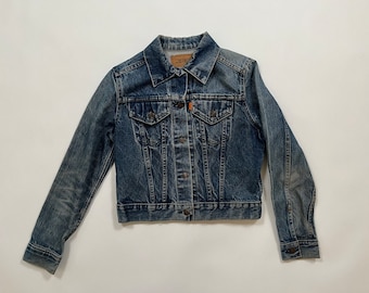 THE BEST Vintage 1970's Orange Tab Levi's Trucker Type 3 Denim Jean Jacket S