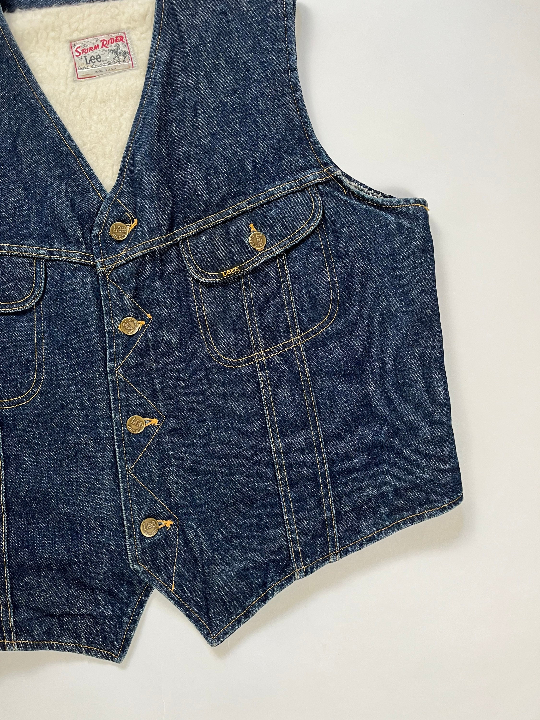Reserved Vintage 1970's LEE Storm Rider Vest Dark Denim Sherpa