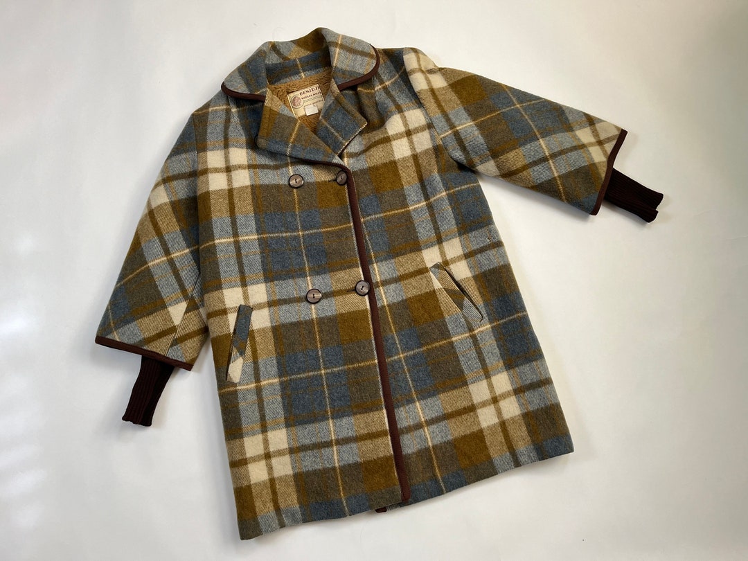 Vintage 1970's Bemidji Woolen Mills Winter Plaid Pea Coat M - Etsy