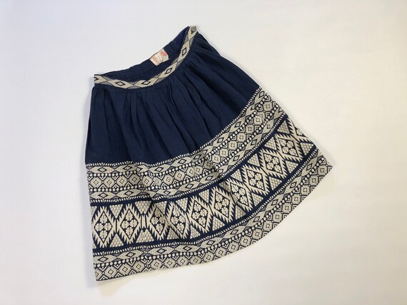 Vintage 1940's Guatemalan Blue & White Handwoven F