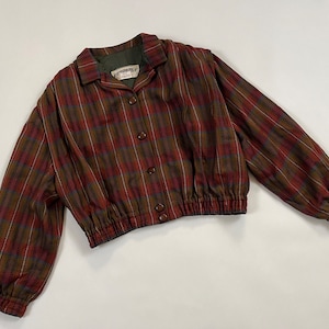 Vintage 1980's | 90's Erreuno Giorgio Armani Plaid Cropped Wool