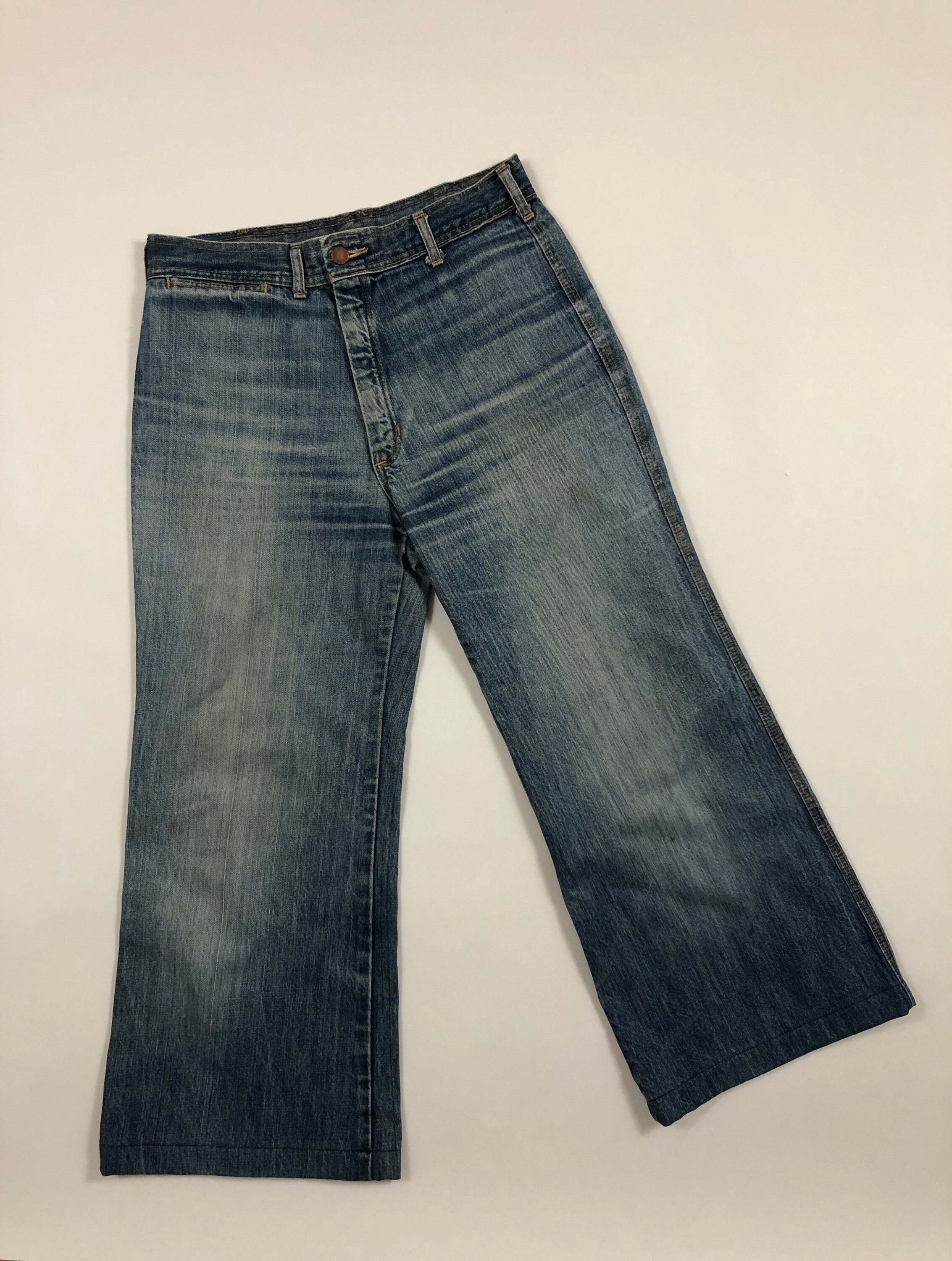 1970s ヴィンテージ STICKY FINGERS フレア デニム USA 29 X 26 Vintage 1970's Sticky Fingers Denim Wide Leg Pants