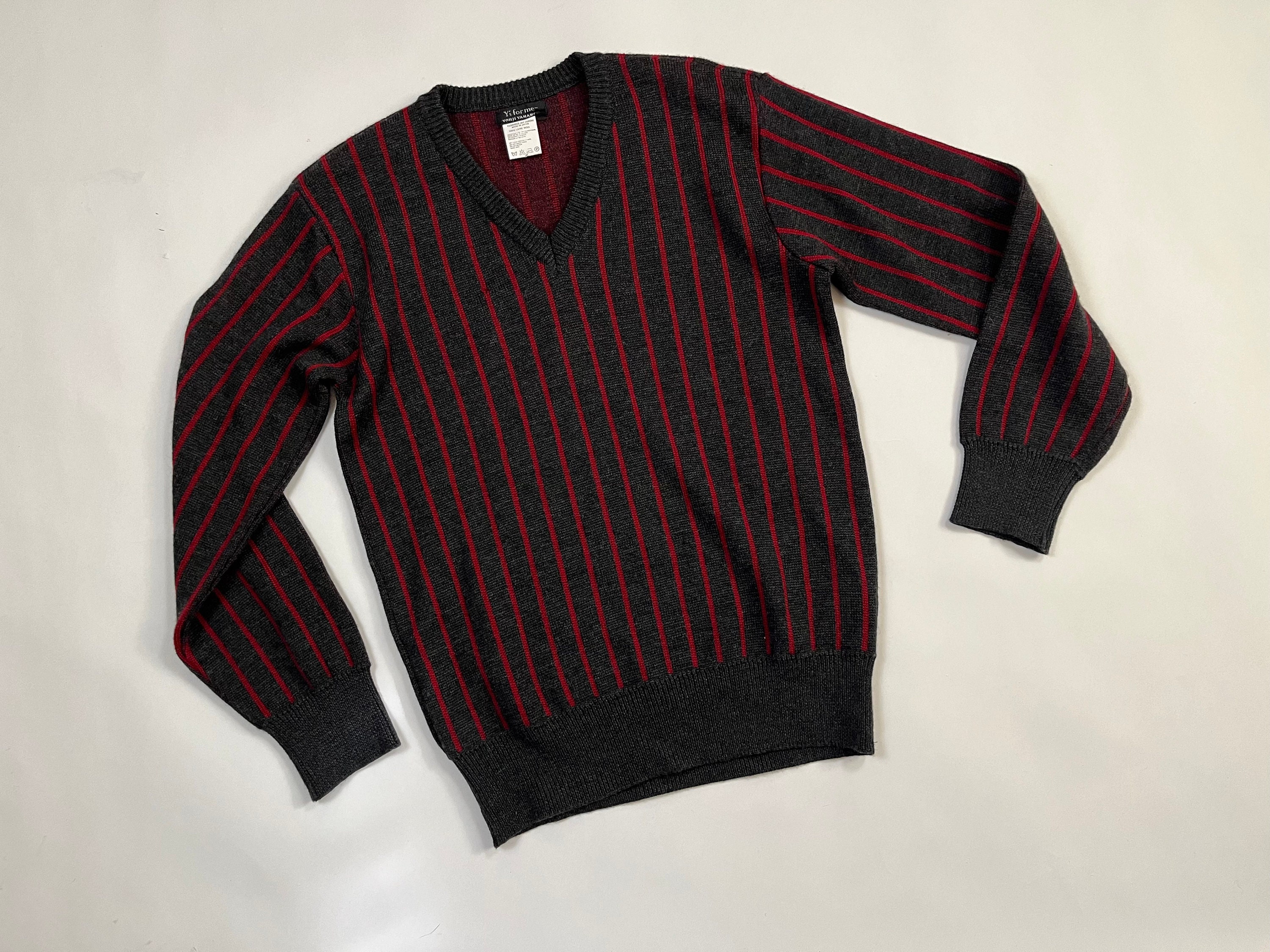 【Y’s for men】1990s Vneck Refined Kint Vintage 90's LQ Y's for men Yohji Yamamoto Wool V-neck design knit