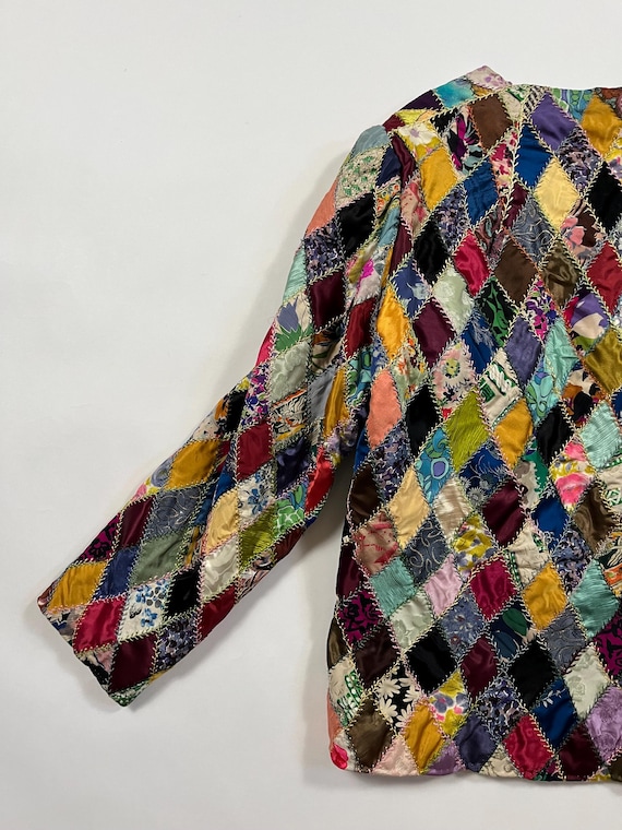 Vintage 1960's Patchwork Jacket Antique Crazy Qui… - image 7