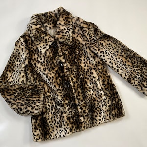 90s Y2K Fuzzy Animal Print Jacket/ US 8 - Etsy