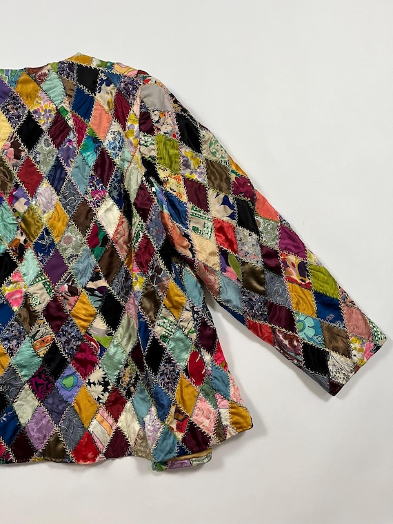 Vintage 1960's Patchwork Jacket Antique Crazy Qui… - image 6