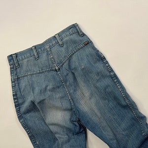 27 x 34 Vintage 1970's Distressed & Faded Cheap Jeans Denim Wide Leg Pants image 9