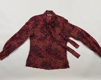 Vintage 70's | 80's Givenchy Nouvelle Boutique Paris Silk Blouse S/M