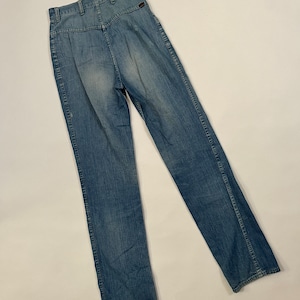 27 x 34 Vintage 1970's Distressed & Faded Cheap Jeans Denim Wide Leg Pants image 7