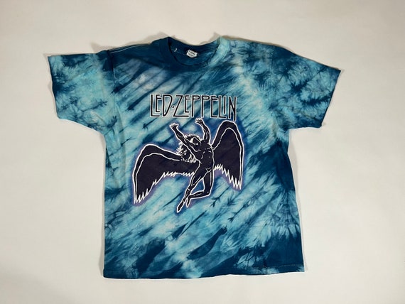 True Vintage 1984 LED ZEPPELIN Myth Gem Blue Tie Dye Cotton T Shirt Made in Usa L XL Etsy Canada