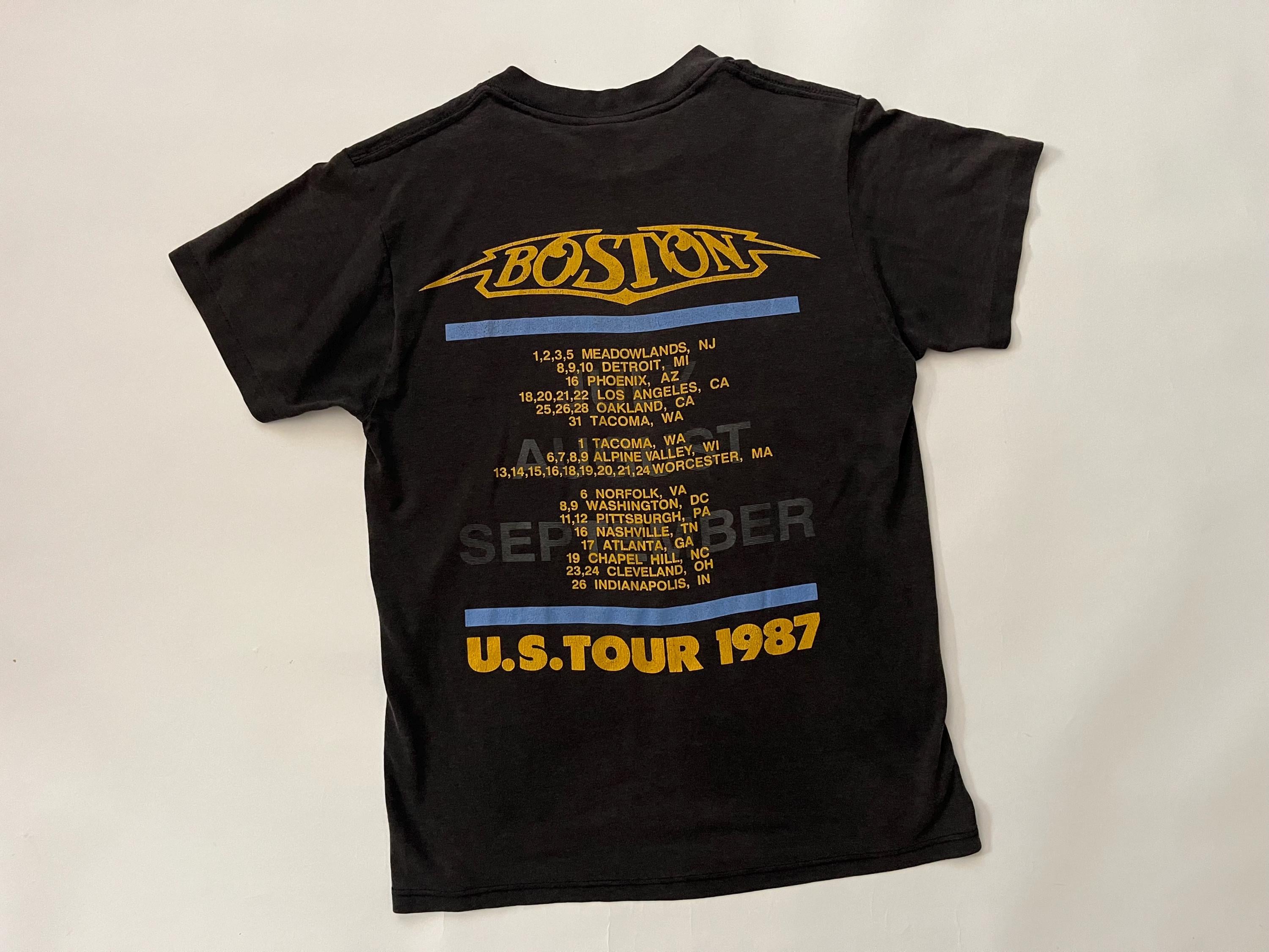Vintage 1987 Boston US Tour UFO Paper Thin off Black T Shirt S/M
