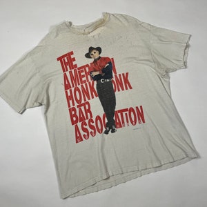 Vintage 1990's Signed Garth Brooks American Honky-Tonk Bar Association Distressed 1993 AutographedT Shirt L/XL