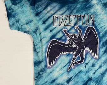 True Vintage 1984 LED ZEPPELIN Myth Gem Blue Tie Dye Cotton T 