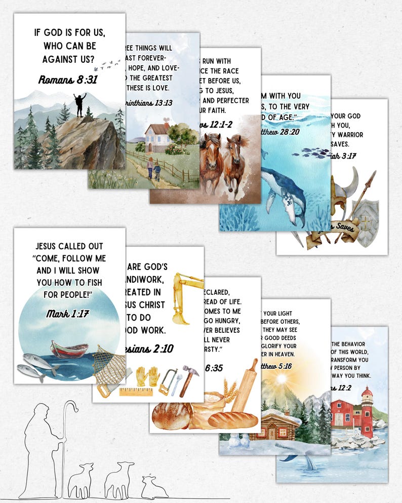 Bible Verse Posters - 20 Memory Verses Created for Scripture Study - Etsy