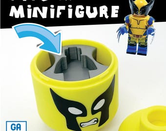 Wolverine Minifigure and accessories storage case - Party Favor for Kids Birthdays