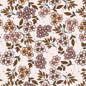 Anna Floral jersey knit fabric, European organic cotton knit, Tygdrommar, FLoral knit fabric