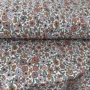 Bohemian Vintage Floral, Cotton Jersey knit fabric, knit jersey, Knit fabric, beautiful high quality floral knit, vintage floral knit fabric