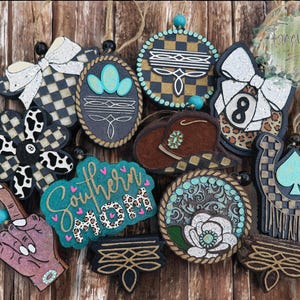 Western Cowgirl Freshie | Southern Mom Freshie | Checkered Cow with Bow Freshie | Horseshoe with Spade Freshie