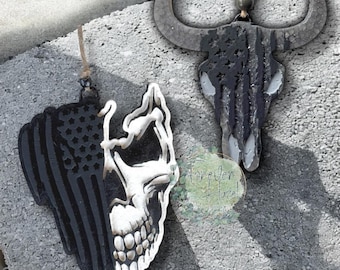 Ambientador con perlas aromáticas de calavera y bandera: Ambientador masculino