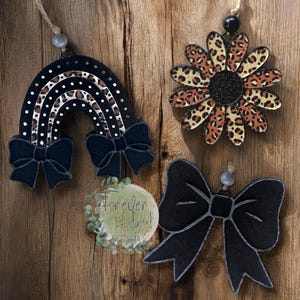 Black Velvet Car Freshie: Bow Aroma Bead Air Freshener