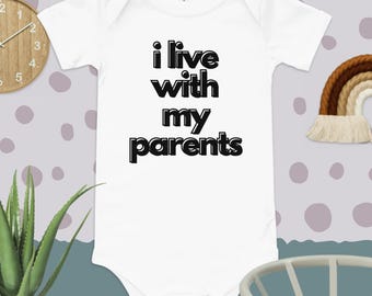 Vivo con mis padres bebé mono de manga corta