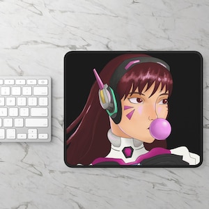 Vibrant Gaming Mouse Pad, Gamer Decor, Desk Accessory, Video Game Gifts, Computer Mouse Mat, Overwatch Mouse Pad, Overwatch D.Va Merch,