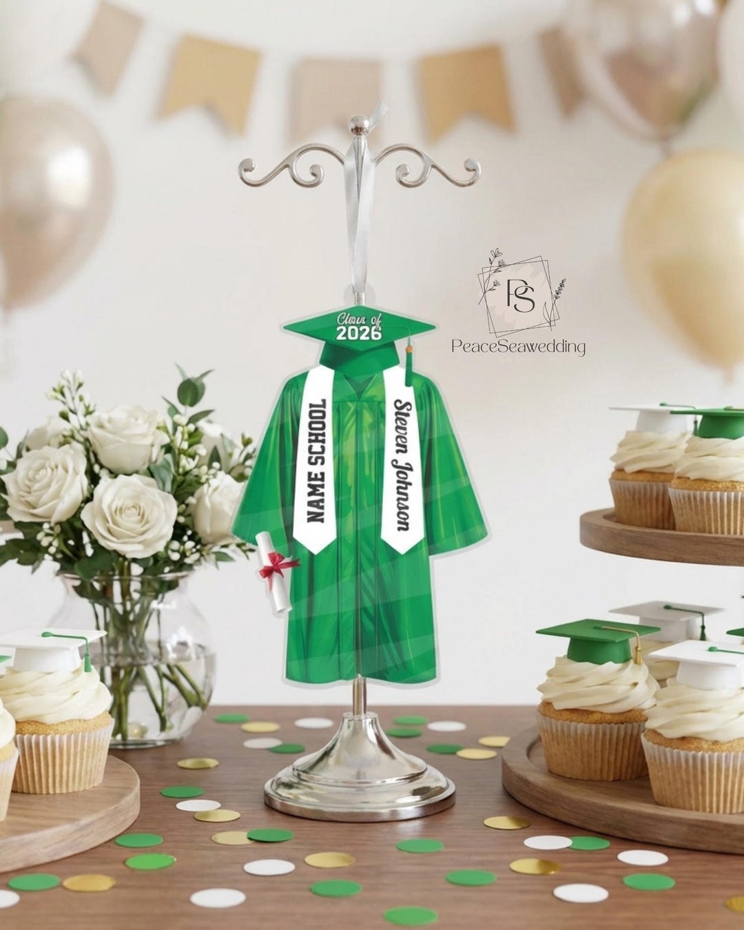 Jumping Graduation Ornament Personalized Name, Class of 2026 Senior ...