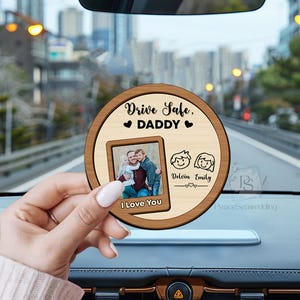 Custom Photo Car Visor Clip, Drive Safe Visor Clip For Car Accessories Gift for Dad Grandpa, Photo Car Holder Car Decoration Drive Safe Gift