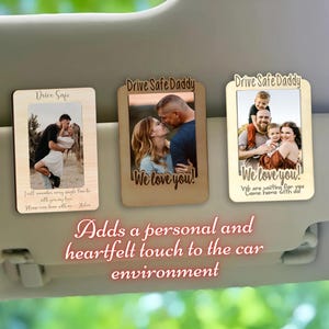 Klem autoklep met je eigen foto, clip herdenkingsklep, Drive Safe Cadeau voor hem, Valentijnsdagcadeau, aangepaste autofotodecor, autobedels