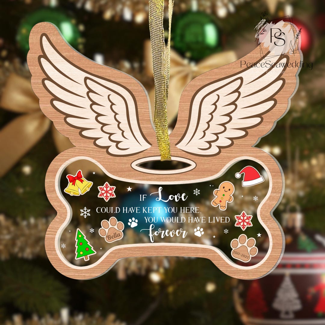 Personalized Dog Memorial Ornament, Angel Wings Pet Loss Keepsake - Etsy