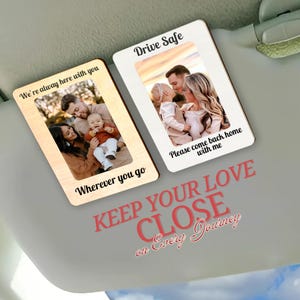 Personalized Dad Sun Visor Clip Gift, Custom Dad Sun Visor Clip, Drive Safe Daddy Dad Photo Frame Car Visor Clip, Photo Car Holder Gift
