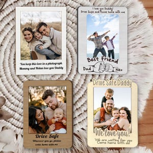 Custom Photo Car Visor Clip, Drive Safe Gift For Dad, Photo Car Holder Father&#39;s Day Gift, Drive Safe Gift for Dad Grandpa