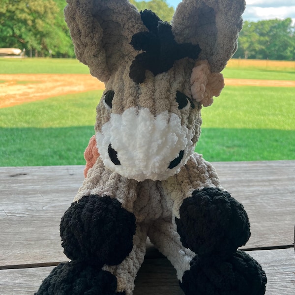 Chunky Knit “Dakota” Donkey Small Snuggler, Baby, Girl, Boy, Birthday, Baby Shower, Gift, Soft, Handmade