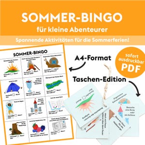 Summer Bingo for Little Adventurers - Fun Activities for Nature! / Children&#39;s Game / Summer Game / PDF Game