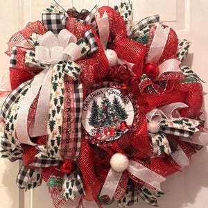 Large Christmas Greetings wreath
