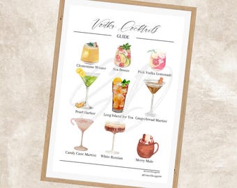 Vodka Cocktails 2 | Signature Drink | Barkarte | Getränkekarte | Cocktailkarte | druckbare PDF | sofortiger Download