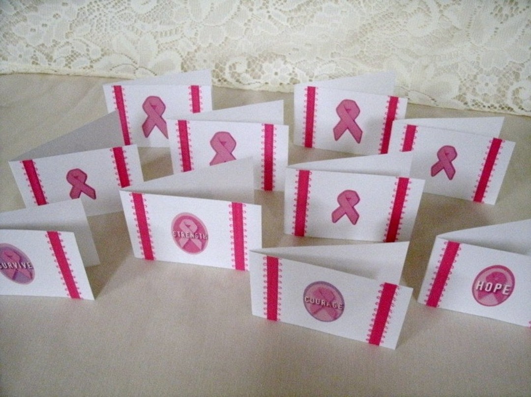 Old Cancer Note Breast Cancer Awareness Notes, Set of 10, Mini Note Cards #2230 - Etsy
