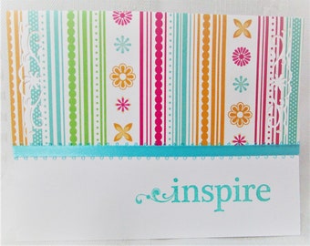 Set of 3 cards. Inspire, inspirational card for someone who needs it. Handmade greeting card