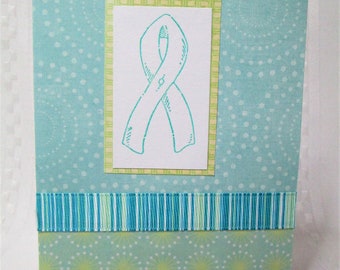 Cancer Awareness. Teal ribbon cards. Ovarian cancer Awareness Cards