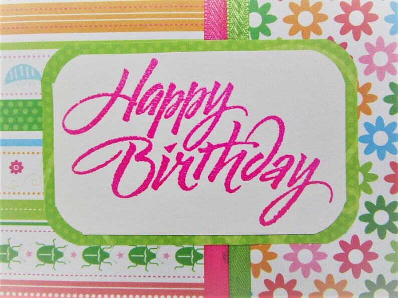 Handmade Happy Birthday Card. Hand Stamped and Embossed. Layered Paper ...
