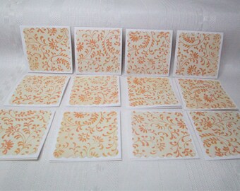 Set of 12 Mini Note Cards in peach, gift tags