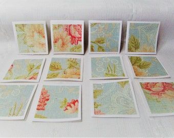 Set of 12 Mini Note Cards in pastel blue , gift tags