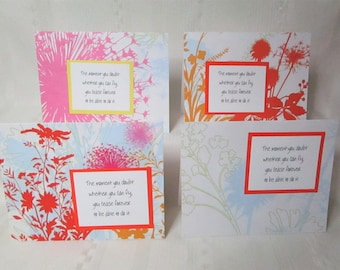 Handmade greeting card. Floral encouragement cards." #9010