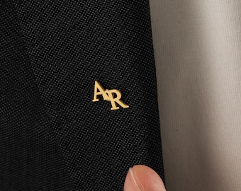 Personalized Initial Lapel Pin: Monogram Brooch, Groomsmen Gift