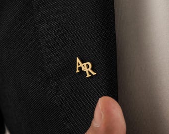 Spilla da bavero con iniziale personalizzata: regalo per lo sposo per il matrimonio