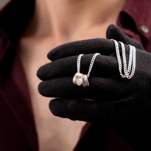 Collar de anillo personalizado, collar con nombre para hombres, collar con anillos con nombre para niños, regalo para esposo, regalo para papá, regalo para el día del padre