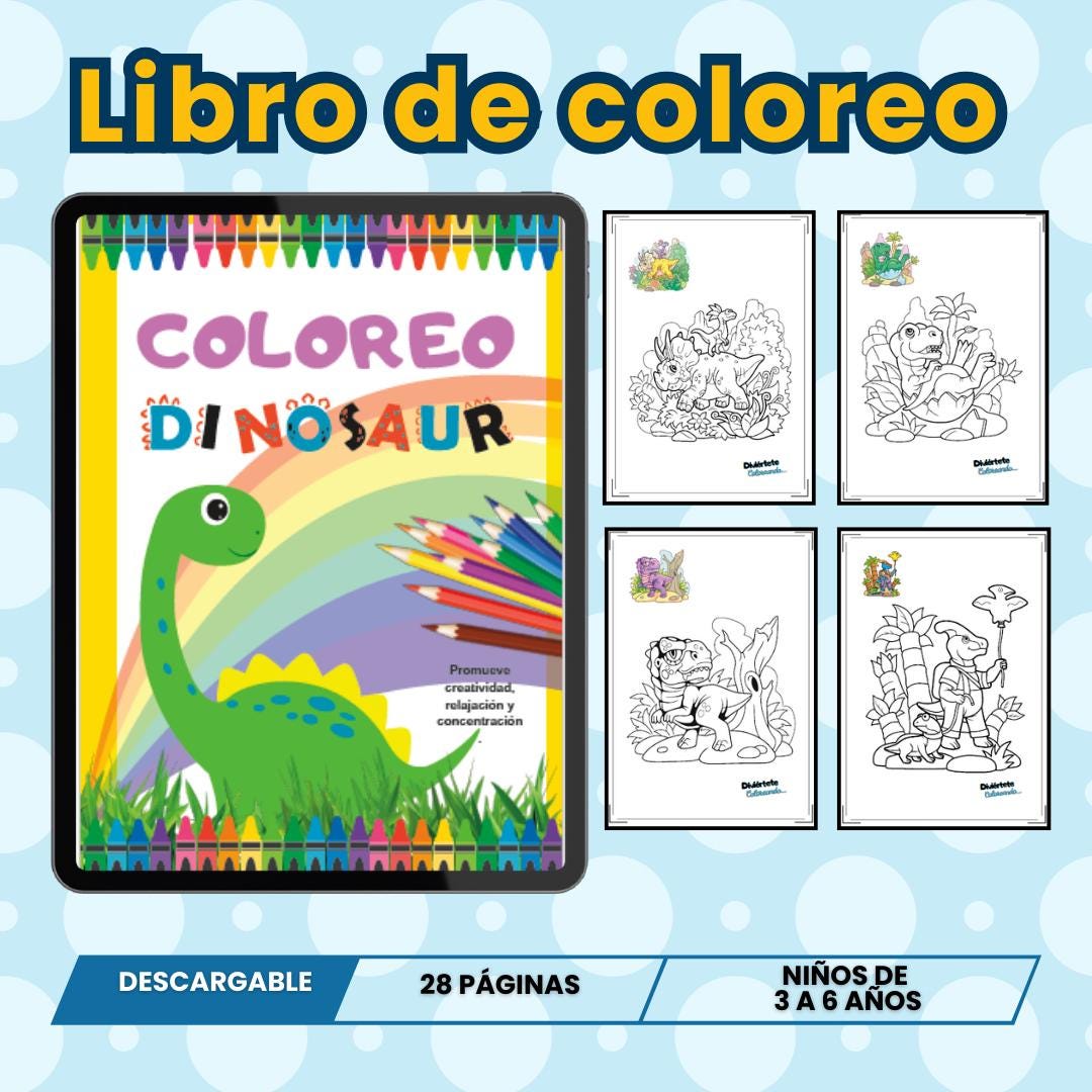 Dinosaur Coloring Book for Kids, PDF, PLR, Dinosaur Coloring Book - Etsy