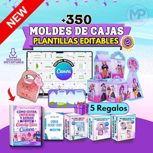350+ Plantillas de Cajas para Fiestas Editables en Canva | Moldes de Cajas para Dulces, Regalos y Cumpleaños+ 5 Bonos Regalos Personalizados