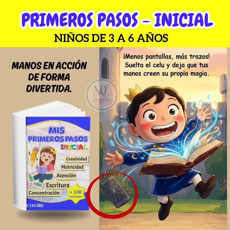 My First Steps | Activity Book for Children 3-6 Years Old | Motor Skills, Writing, and Attention | Printable PDF image 5