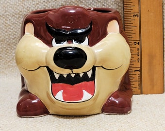 Tasmanian Devil HTF Rare Ceramic Mug 1980's Applause Looney Tunes Dimensional Mint! Warner Bros.National Lampoon Christmas Vacation